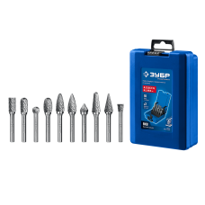 ЗУБР 10 шт набор борфрез твердосплавных, хв-к 6 мм, ПРОФЕССИОНАЛ (28815-H10)