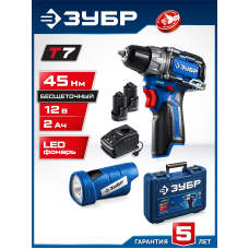 ЗУБР Набор: бесщеточная дрель-шуруповерт КОМПАКТ, LED фонарь, 2 АКБ (2 А∙ч), кейс, Профессионал (DB-121-22F) ЗУБР Набор: бесщеточная дрель-шуруповерт КОМПАКТ, LED фонарь, 2 АКБ (2 А∙ч), кейс, Профессионал (DB-121-22F)