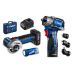 ЗУБР Набор: бесщеточная дрель-шуруповерт КОМБИ, мини УШМ, LED фонарь, 3 насадки-патрона, 2 АКБ (2 А∙ч), кейс, Профессионал (DB-125-42ABF)