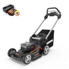 Газонокосилка WORX WG748E 40V (46 см) аккумуляторная бесщеточная с 4а/ч x 2 АКБ и ЗУ Газонокосилка WORX WG748E 40V (46 см) аккумуляторная бесщеточная с 4а/ч x 2 АКБ и ЗУ