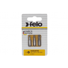 Бита Felo крестовая (PZ 1/PZ 2/PZ 3X25), 3 шт в блистере 02193216 Бита Felo крестовая (PZ 1/PZ 2/PZ 3X25), 3 шт в блистере 02193216
