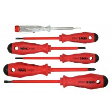 Набор отверток Felo диэлектрических (SL/PH, тестер напряжения сети), 6 шт 51396198 Набор отверток Felo диэлектрических (SL/PH, тестер напряжения сети), 6 шт 51396198