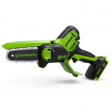 Цепная мини-пила Greenworks 24V G24MCS10 (10 см) аккумуляторная