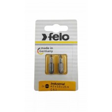 Бита Плоская шлицевая 4,0X0,8X25, серия Industrial, 2шт в блистере Felo 02041036 Бита Плоская шлицевая 4,0X0,8X25, серия Industrial, 2шт в блистере Felo 02041036