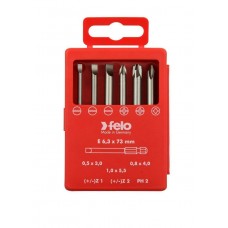 Набор бит Felo Industrial (+/- SL/Z, 73 мм), 6 шт в кейсе 03192716 Набор бит Felo Industrial (+/- SL/Z, 73 мм), 6 шт в кейсе 03192716