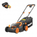 Газонокосилка WORX WG779E 40V (34см) аккумуляторная, c двумя 2.5Ач АКБ И ЗУ Газонокосилка WORX WG779E 40V (34см) аккумуляторная, c двумя 2.5Ач АКБ И ЗУ