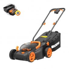 Газонокосилка WORX WG779E 40V (34см) аккумуляторная, c двумя 2.5Ач АКБ И ЗУ Газонокосилка WORX WG779E 40V (34см) аккумуляторная, c двумя 2.5Ач АКБ И ЗУ