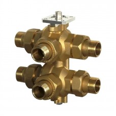 Клапан смесительный Giacomini R274 6-ходовой 3/4" НР с отводами+накидной гайкой Клапан смесительный Giacomini R274 6-ходовой 3/4" НР с отводами+накидной гайкой