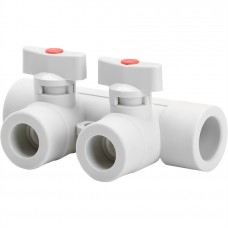 Коллектор Lammin с шаровыми кранами PPR 25 х 2 35/1 белый Коллектор Lammin с шаровыми кранами PPR 25 х 2 35/1 белый