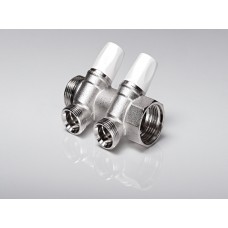 Коллектор REHAU латунный с регулирующими вентилями 1"х3/4" 2 выхода под евроконус Коллектор REHAU латунный с регулирующими вентилями 1"х3/4" 2 выхода под евроконус