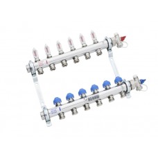 Коллектор REHAU распределительный HKV-D 1"х3/4"ЕК 11 вых. нерж. сталь с расходомерами Коллектор REHAU распределительный HKV-D 1"х3/4"ЕК 11 вых. нерж. сталь с расходомерами