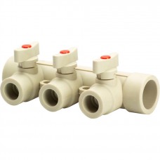 Коллектор Lammin с шаровыми кранами PPR 32 х 3 25/1 Коллектор Lammin с шаровыми кранами PPR 32 х 3 25/1