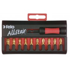 Набор бит Felo TiN с держателем бит Star (PZ/Tx), 11 шт в кейсе 02090276 Набор бит Felo TiN с держателем бит Star (PZ/Tx), 11 шт в кейсе 02090276