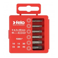 Набор бит Felo Industrial (Tx 50 мм), 6 шт в кейсе 03691516 Набор бит Felo Industrial (Tx 50 мм), 6 шт в кейсе 03691516