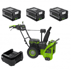 Снегоуборщик самоходный Greenworks GD82ST56 82V (61 см) бесщеточный аккумуляторный c тремя АКБ 2.5 Ач и ЗУ Снегоуборщик самоходный Greenworks GD82ST56 82V (61 см) бесщеточный аккумуляторный c тремя АКБ 2.5 Ач и ЗУ