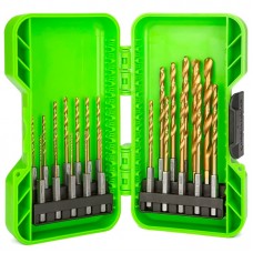 Набор сверл HSS-TiN 1,5-8,0 мм с шестигранным хвостовиком в кейсе Greenworks (22 шт.) Набор сверл HSS-TiN 1,5-8,0 мм с шестигранным хвостовиком в кейсе Greenworks (22 шт.)