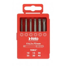 Набор бит Felo Industrial (Tx 73 мм), 6 шт в кейсе 03691716 Набор бит Felo Industrial (Tx 73 мм), 6 шт в кейсе 03691716