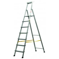 Алюминиевая стремянка с алюминиевым лотком 7 ступеней ОЛИМП 1130107А Алюминиевая стремянка с алюминиевым лотком 7 ступеней ОЛИМП 1130107А