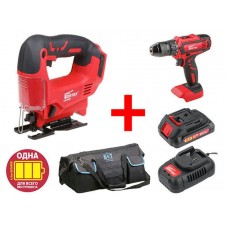 Аккум. лобзик WORTEX CJS 6529 в кор. ALL1 + АКЦИЯ (комплект с шуруповерт, акб, зу и сумка со скидой)
(18.0 В, В комплекте с шуруповертом, аккумулятором, ЗУ и сумкой, пропил до 65 мм)