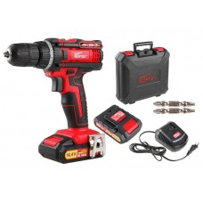 Аккум. дрель-шуруповерт WORTEX BD 1425 DLi в чем.
(14.4 В, 2 акк., 1.5 А/ч Li-Ion, 2 скор., 27 Нм, шурупы до 8 мм)