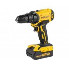 Аккум. дрель-шуруповерт MOLOT MBD 1815 Li в чем.
(18В, 2 акк., 1.3 А/ч Li-Ion, 2 скор., 30 Нм)