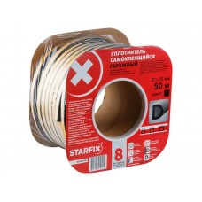 Уплотнитель гаражный "D" черный 21х15мм 50м STARFIX (SF1016-00)