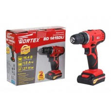 Аккум. дрель-шуруповерт WORTEX BD 1415 DLi в кор.
(14.4 В, 1 акк., 1.5 А/ч Li-Ion, 2 скор., 27 Нм, шурупы до 8 мм)