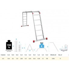Лестница алюм. многофункц. трансформер 4х5 ступ., шир. 400 мм, 17кг NV3320 Новая высота
(Без настила. Максимальная нагрузка - 150 кг) Лестница алюм. многофункц. трансформер 4х5 ступ., шир. 400 мм, 17кг NV3320 Новая высота
(Без настила. Максимальная нагрузка - 150 кг)