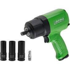 Пневмогайковерт 1/2" ECO AIW-1300S
(1100 Нм; Ударный мех-м: twin hammer; 198 л/мин; 7800 об/мин; Макс. резьба: М16) Пневмогайковерт 1/2" ECO AIW-1300S
(1100 Нм; Ударный мех-м: twin hammer; 198 л/мин; 7800 об/мин; Макс. резьба: М16)