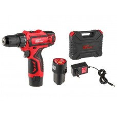 Аккум. дрель-шуруповерт WORTEX BD 1215-1 Li в чем. 12.0 В, 2 акк., 1.5 А/ч Li-Ion, 2 скор., 25 Нм
(шурупы до 6 мм)