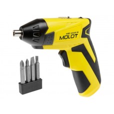 Аккум. шуруповерт MOLOT MBS 4048 Ni в блистере+ набор бит
(4.8 В, 3 Нм.. 0.6 А/ч Ni-Cd, 1 скор., шурупы до 4 мм) Аккум. шуруповерт MOLOT MBS 4048 Ni в блистере+ набор бит
(4.8 В, 3 Нм.. 0.6 А/ч Ni-Cd, 1 скор., шурупы до 4 мм)