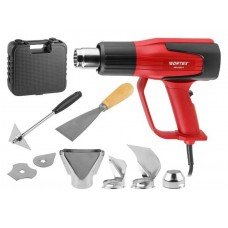 Термовоздуходувка WORTEX HG 6120-1 в чем. + набор сопл 2000 Вт, 2 режима, 60-600 °С, LCD
(Плавная рег., 2 режима: 60°С, 300-500 л/мин, 60-600°С, 300-500 л/мин., холодный обдув)