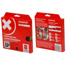 Уплотнитель "D" черный 9х8мм 6м STARFIX (SF1012-03) Уплотнитель "D" черный 9х8мм 6м STARFIX (SF1012-03)