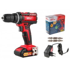 Аккум. дрель-шуруповерт WORTEX BD 1425 DLi в кор.
(14.4 В, 1 акк., 1.5 А/ч Li-Ion, 2 скор., 27 Нм, шурупы до 8 мм)