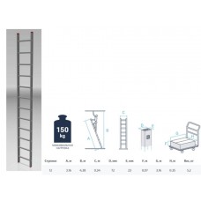 Лестница алюм. односекц. 316см 12 ступ., 5,2кг PRO STARTUL (ST9945-12) Лестница алюм. односекц. 316см 12 ступ., 5,2кг PRO STARTUL (ST9945-12)