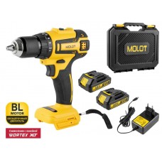 Аккум. дрель-шуруповерт MOLOT MBD 1820 Li в чем.
(БЕСЩЁТ., 18 В, 2 акк., 2 А/ч Li-Ion, 2 скор., 50 Нм. Совместима с WORTEX XLT!)