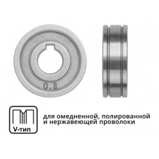 Ролик подающий ф 30/10 мм, шир. 10 мм, проволока ф 0,6-0,8 мм (V-тип)
(для твердой проволоки: омедненная, полированная, нержавеющая)