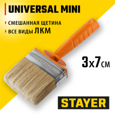 STAYER Universal MINI, 3 х 7 см, светлая натуральная щетина, пластмассовый корпус, все виды ЛКМ, макловица, Professional (0182-07) STAYER Universal MINI, 3 х 7 см, светлая натуральная щетина, пластмассовый корпус, все виды ЛКМ, макловица, Professional (0182-07)