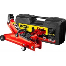 STAYER 2т, 130-350 мм, домкрат гидравлический подкатной в кейсе RED FORCE 43153-2-K STAYER 2т, 130-350 мм, домкрат гидравлический подкатной в кейсе RED FORCE 43153-2-K
