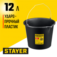 STAYER 12 л, пластмассовое, строительное ведро с носиком 06083-12_z02 STAYER 12 л, пластмассовое, строительное ведро с носиком 06083-12_z02