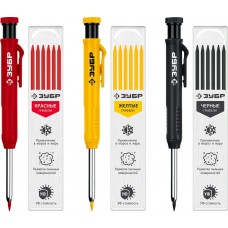 ЗУБР АСК 18 сменных грифелей: 6ч + 6ж + 6к, Автоматический строительный карандаш, ПРОФЕССИОНАЛ (06312-H6) ЗУБР АСК 18 сменных грифелей: 6ч + 6ж + 6к, Автоматический строительный карандаш, ПРОФЕССИОНАЛ (06312-H6)