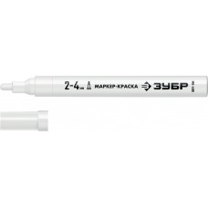 ЗУБР 2-4 мм, круглый, белый, маркер-краска, Профессионал (06325-8) ЗУБР 2-4 мм, круглый, белый, маркер-краска, Профессионал (06325-8)