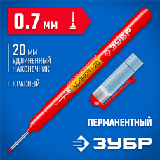 ЗУБР Колибри-20 0,7 мм, красный, перманентный маркер для отверстий, Профессионал (06328-3) ЗУБР Колибри-20 0,7 мм, красный, перманентный маркер для отверстий, Профессионал (06328-3)