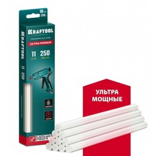 KRAFTOOL 10 шт., 250 г, 11 x 250 мм (11-12 мм), прозрачные, ультрамощные клеевые стержни 06848-10 KRAFTOOL 10 шт., 250 г, 11 x 250 мм (11-12 мм), прозрачные, ультрамощные клеевые стержни 06848-10