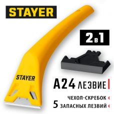 STAYER 60 мм, 5 доп. лезвий, Компактный скребок (0851-H6_z02) STAYER 60 мм, 5 доп. лезвий, Компактный скребок (0851-H6_z02)