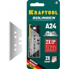 KRAFTOOL А24, 5 шт., лезвия трапециевидные SG-A24 09625-S5_z02 KRAFTOOL А24, 5 шт., лезвия трапециевидные SG-A24 09625-S5_z02