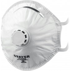 STAYER класс защиты FFP3, с клапаном, коническая, полумаска фильтрующая 11110-3_z01 STAYER класс защиты FFP3, с клапаном, коническая, полумаска фильтрующая 11110-3_z01