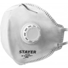 STAYER класс защиты FFP1, с клапаном, плоская, полумаска фильтрующая 11113_z01 STAYER класс защиты FFP1, с клапаном, плоская, полумаска фильтрующая 11113_z01