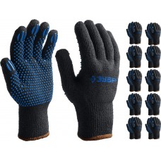 ЗУБР L-XL, 10 пар, с ПВХ покрытием (точка), перчатки трикотажные утепленные МПП-7 11462-H10 ЗУБР L-XL, 10 пар, с ПВХ покрытием (точка), перчатки трикотажные утепленные МПП-7 11462-H10