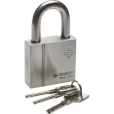 ЗУБР 60 мм, замок навесной, нержавеющая сталь, закаленная дужка 37290-60 ЗУБР 60 мм, замок навесной, нержавеющая сталь, закаленная дужка 37290-60